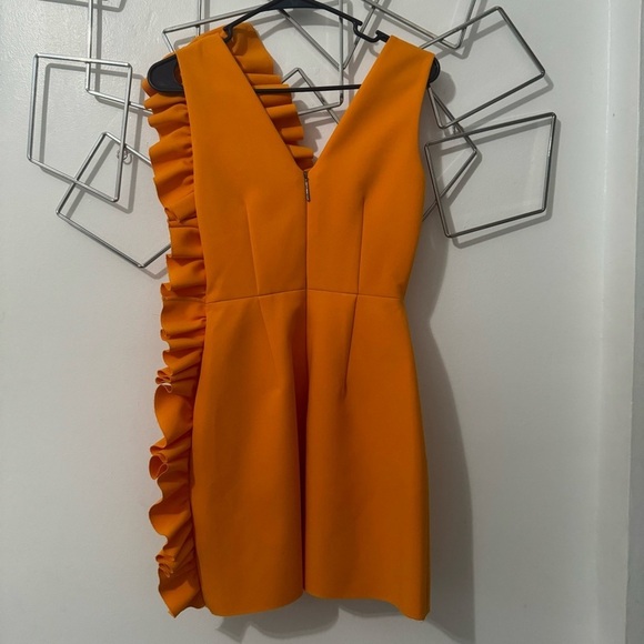 MSGM Marigold Ruffled One Shoulder Dress Size 38/ US 0 - Picture 5 of 8